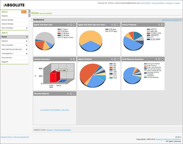 Absolute Application Legacy Screen